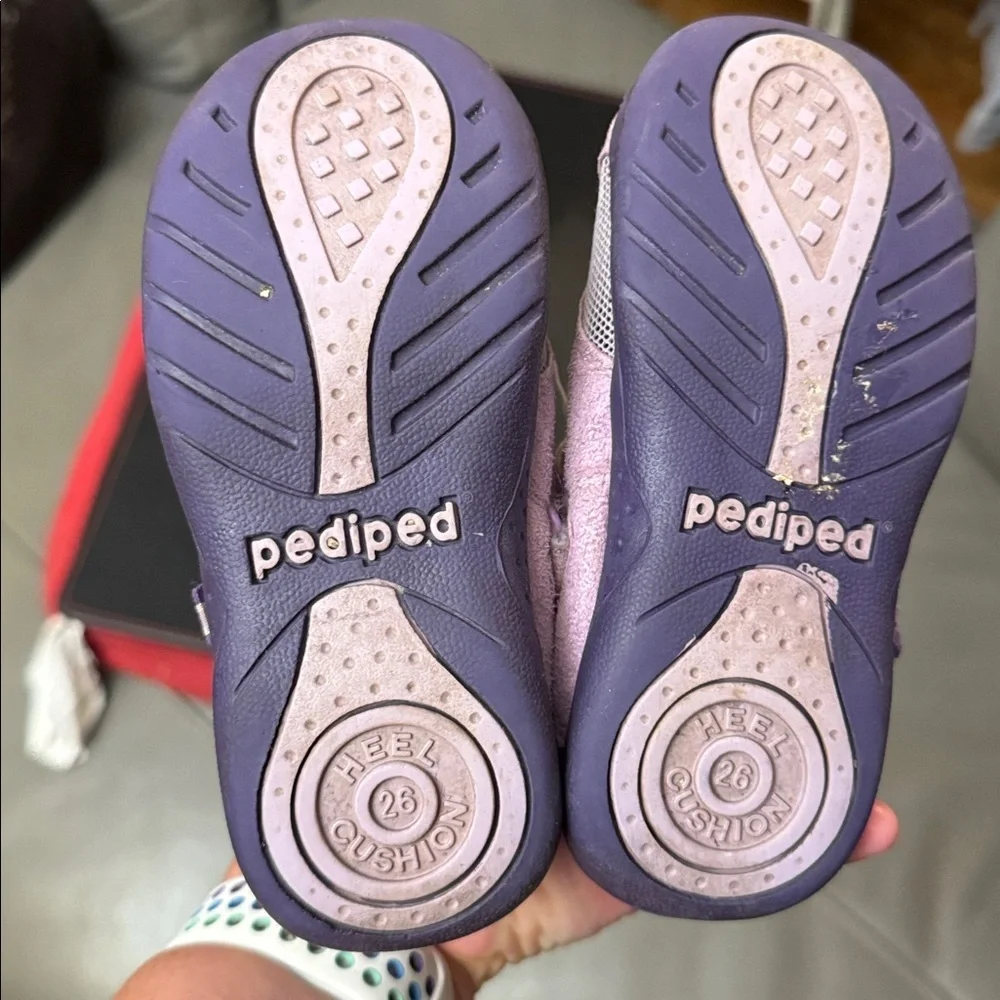 Pediped Lavender and Gray Kids Washable Sneakers size 9-9.5